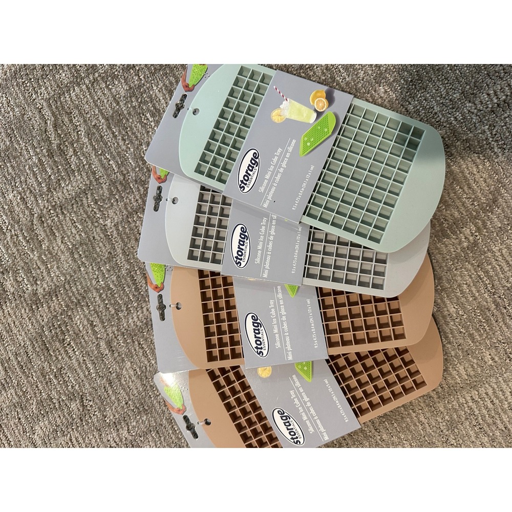 4 Pack Storage Essentials Silicone Mini Ice Cube Trays Earth Tones Small Molds